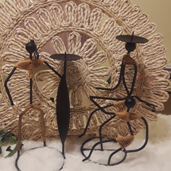 Vintage Other - Vintage African Tribal Dancers Candleholder s